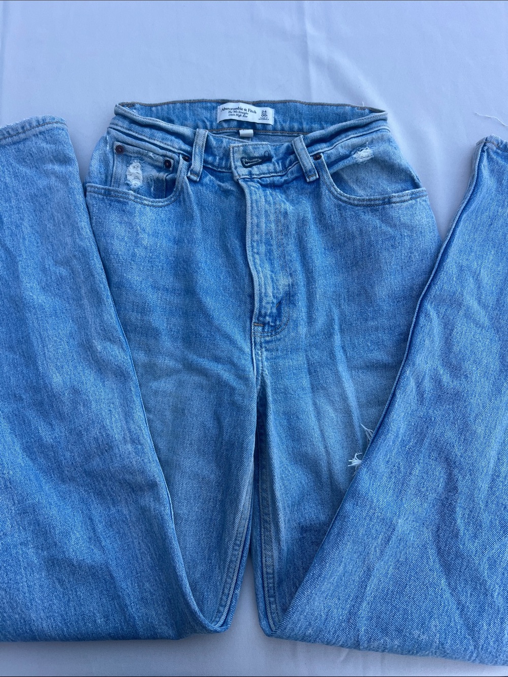 Abercrombie & Fitch Light Blue High-Rise Straight Jeans